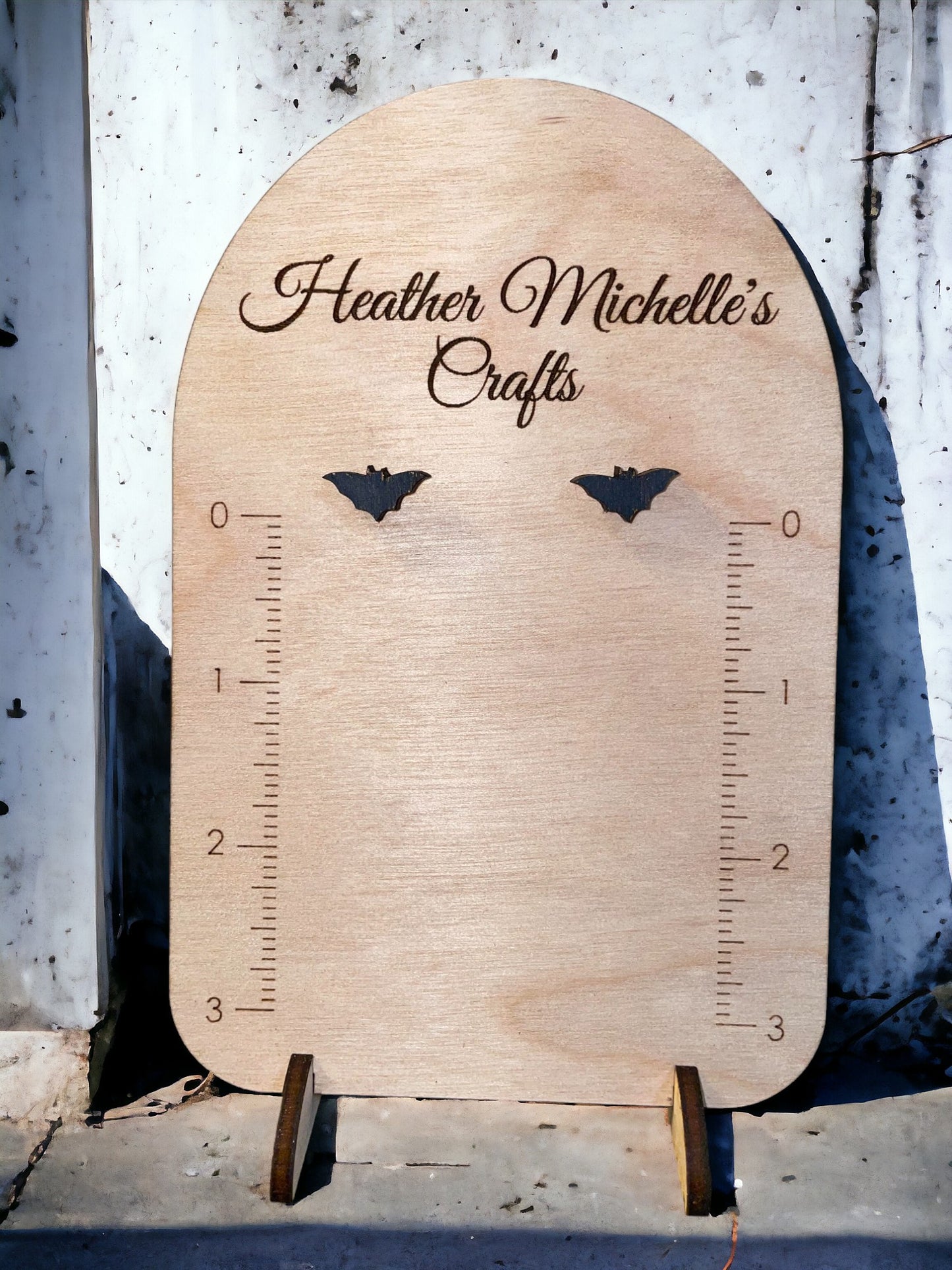 Stud Earrings - Bat, hand painted