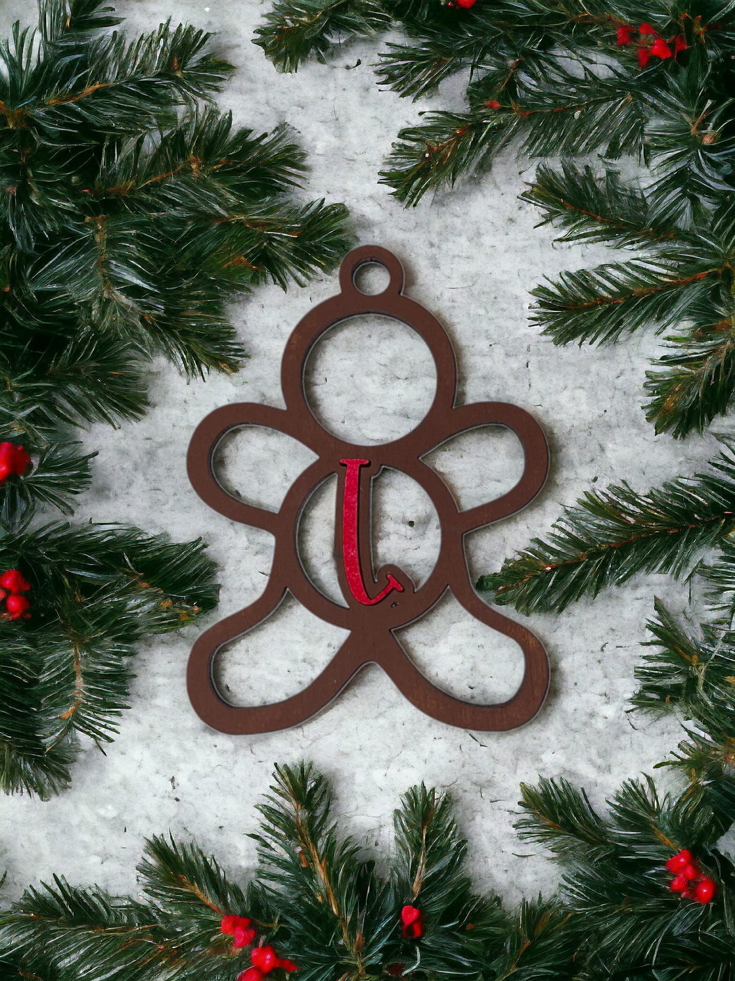 Ornament - Personalized Initial Gingerbread