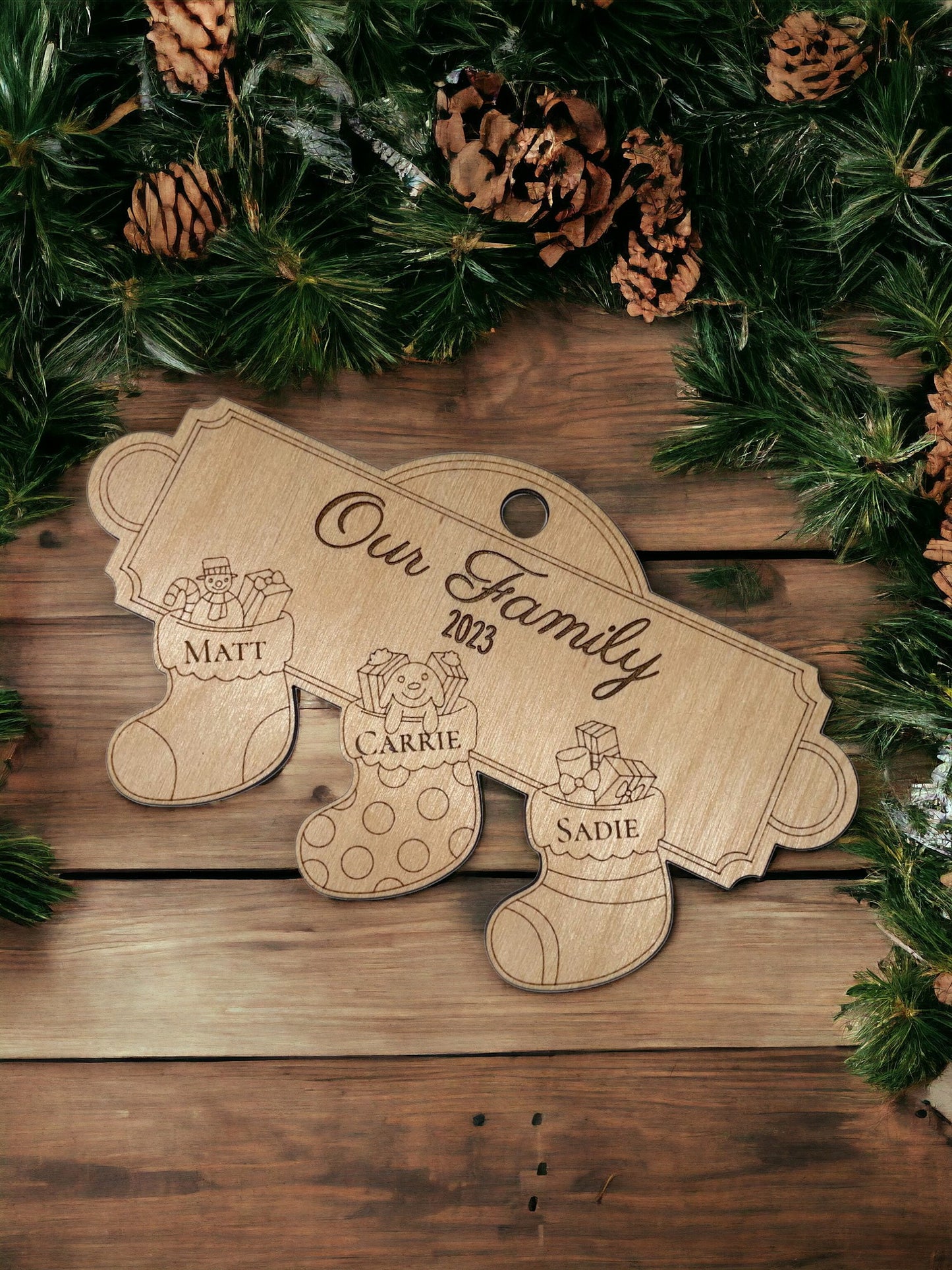 Ornament - Personalized Stockings, pick between 2-10 stockings