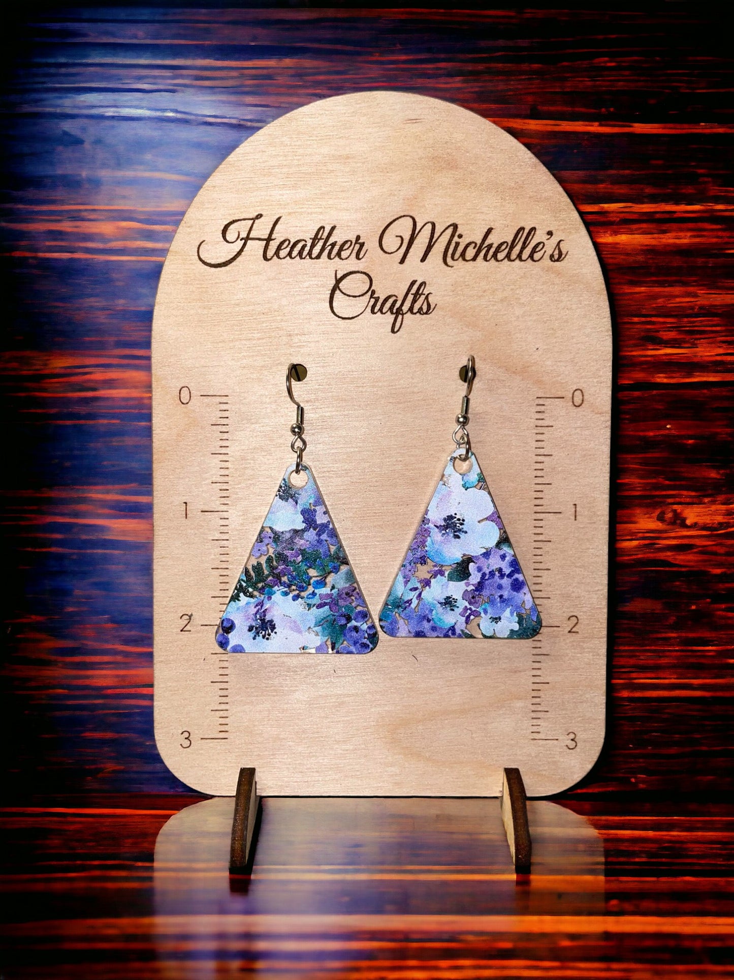Earrings - Acrylic Scattered Blueberry Floral Design, 3 styles available