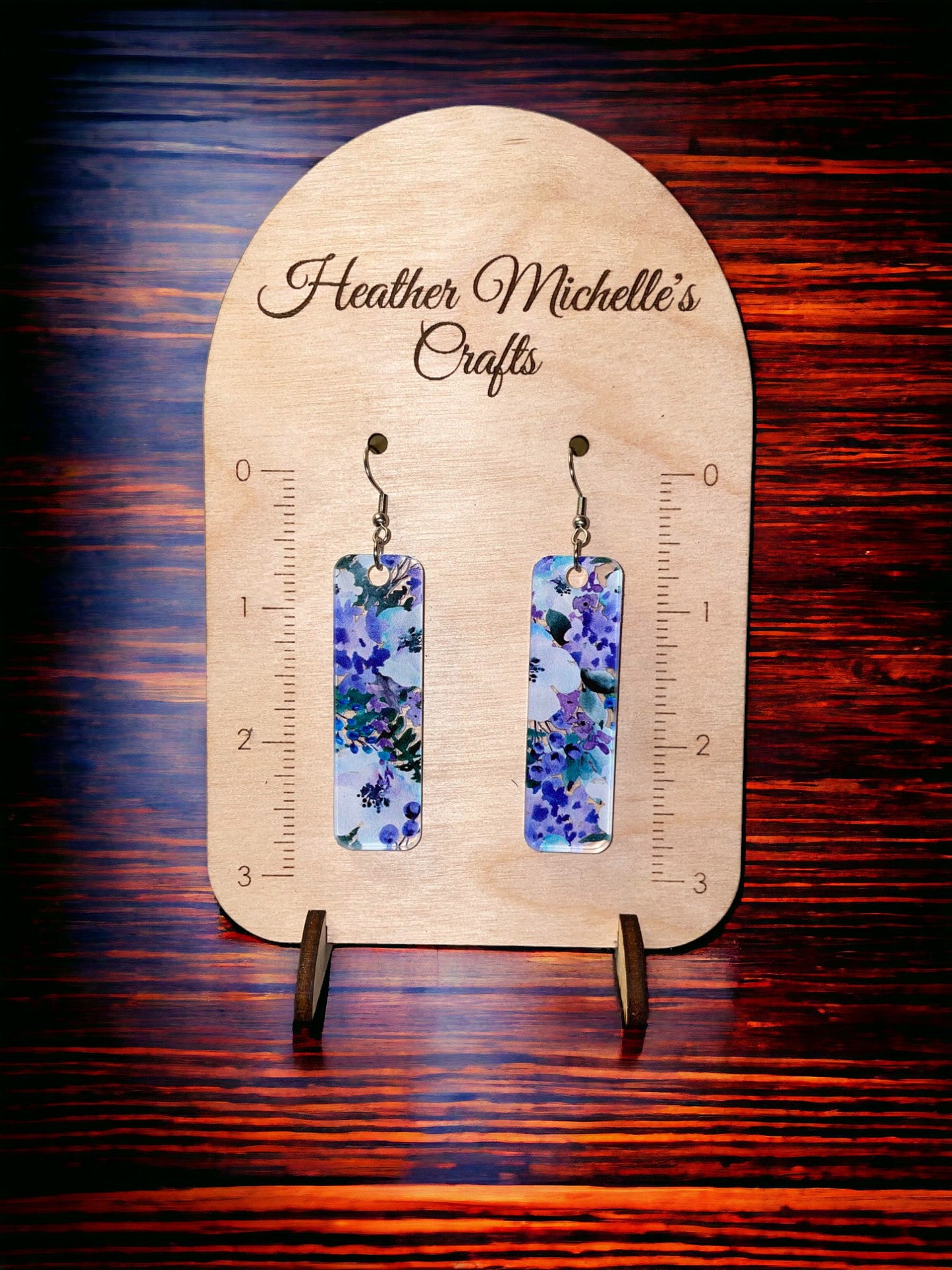 Earrings - Acrylic Scattered Blueberry Floral Design, 3 styles available