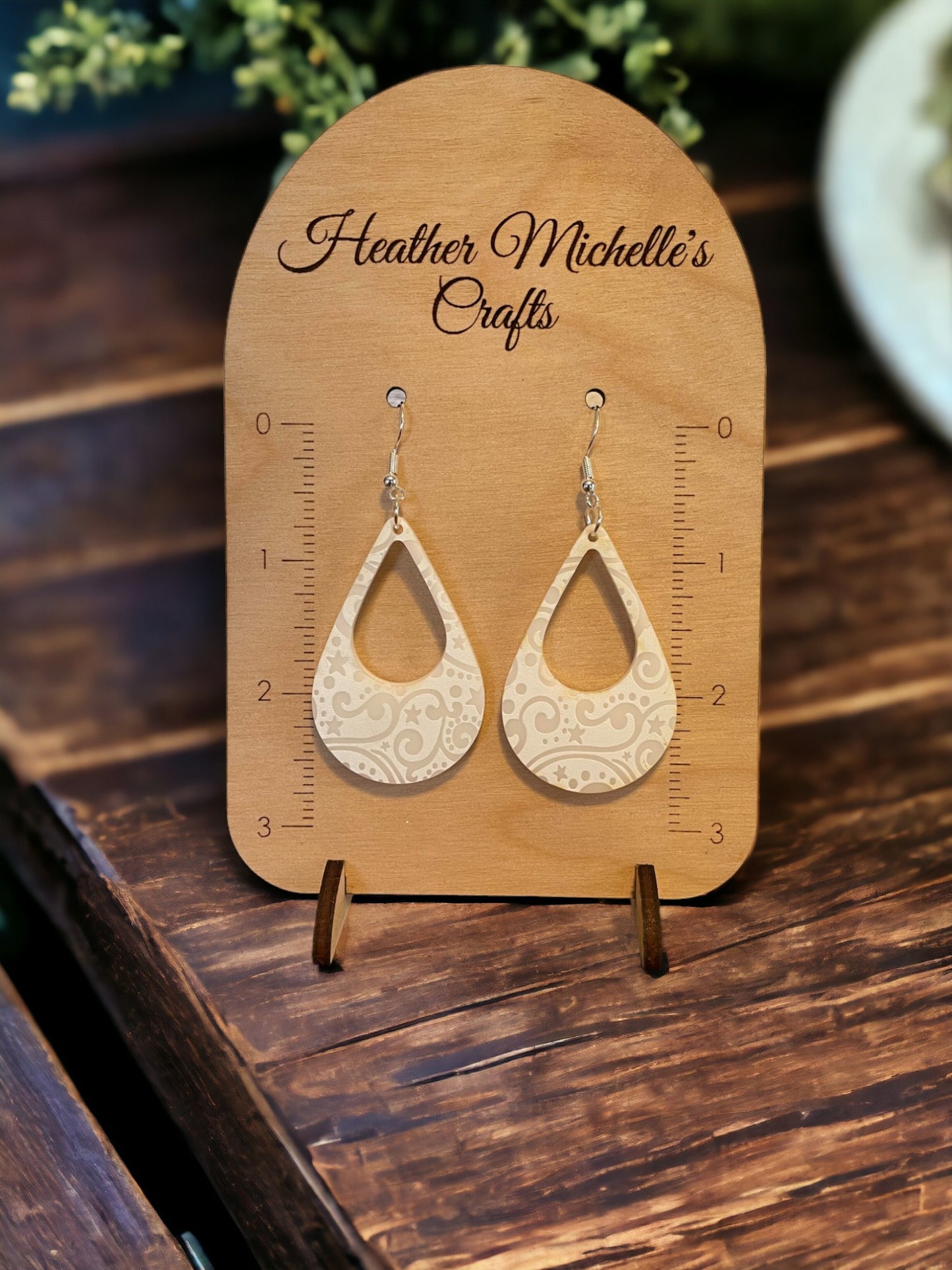 Earrings - Acrylic White Scrolls, 6 styles available