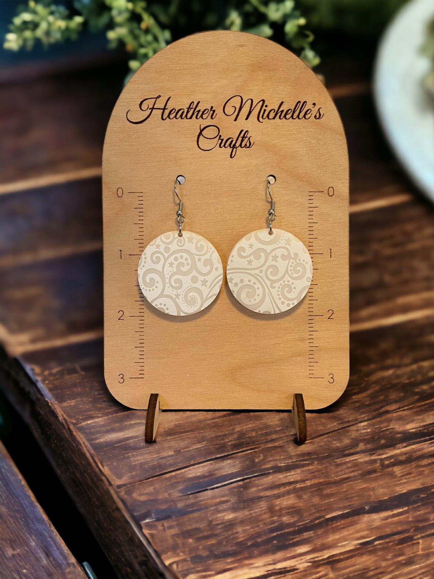 Earrings - Acrylic White Scrolls, 6 styles available