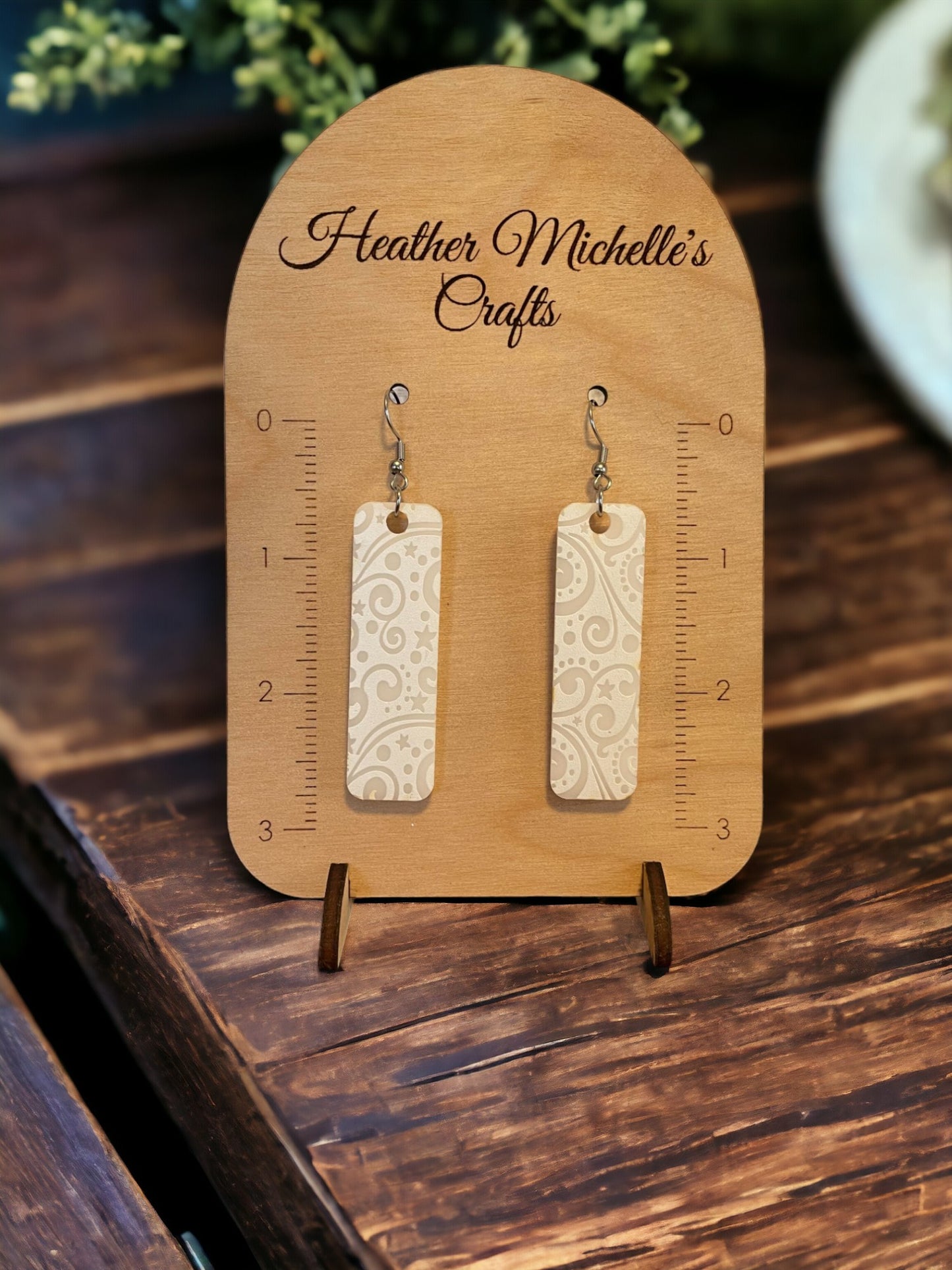 Earrings - Acrylic White Scrolls, 6 styles available