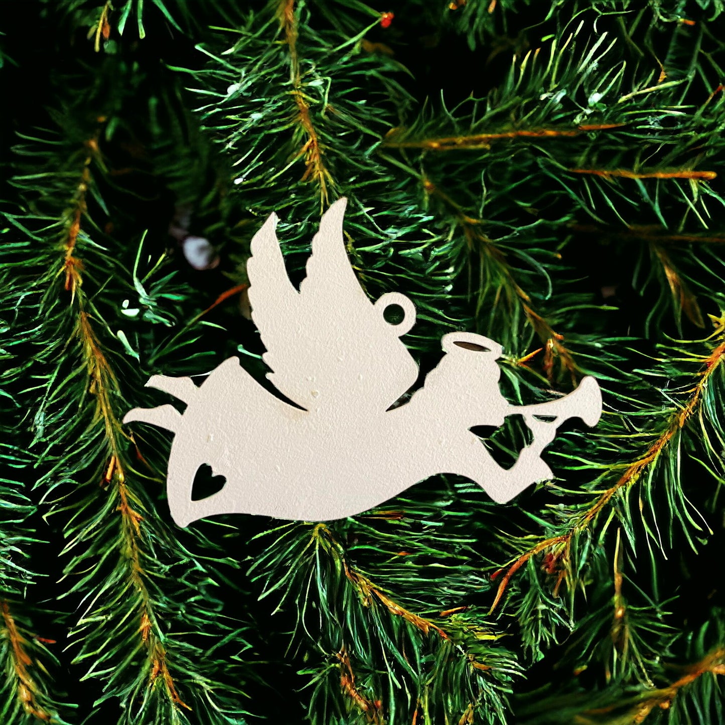 Ornament - Angel, painted white