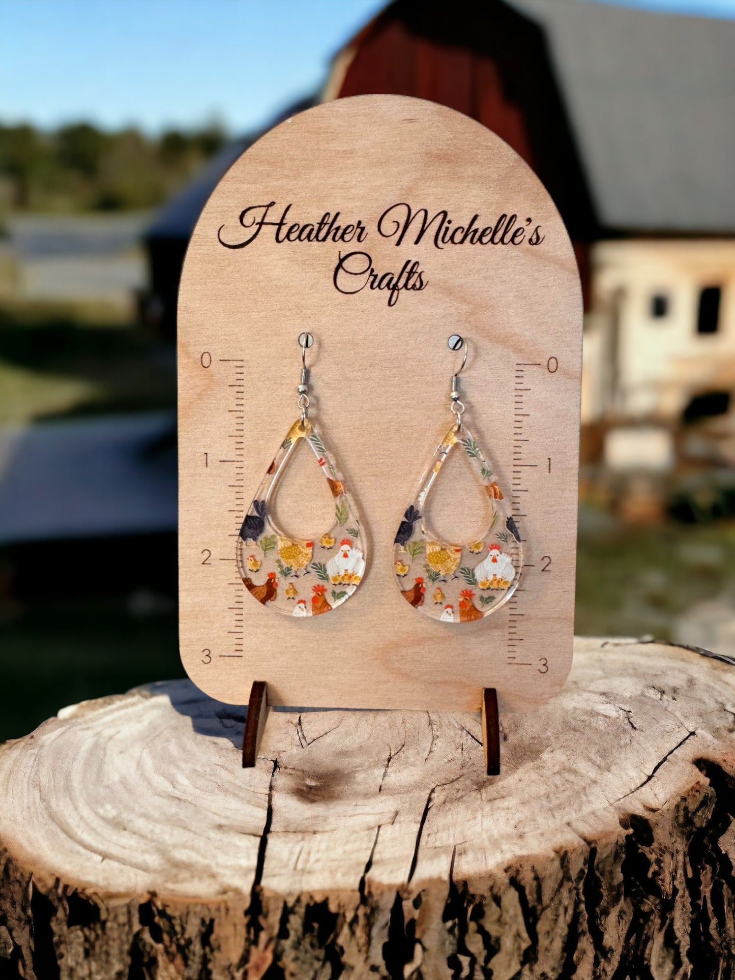 Earrings - Acrylic Chickens, 5 styles available