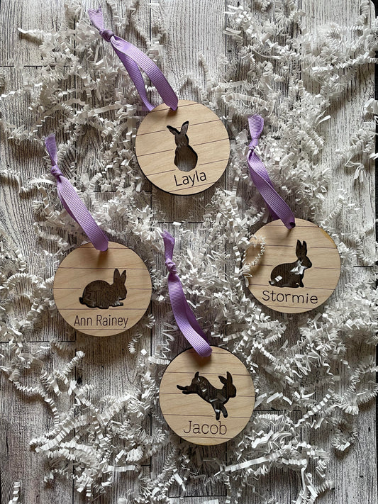 Easter Basket Tags - Circle with Bunny Cutout