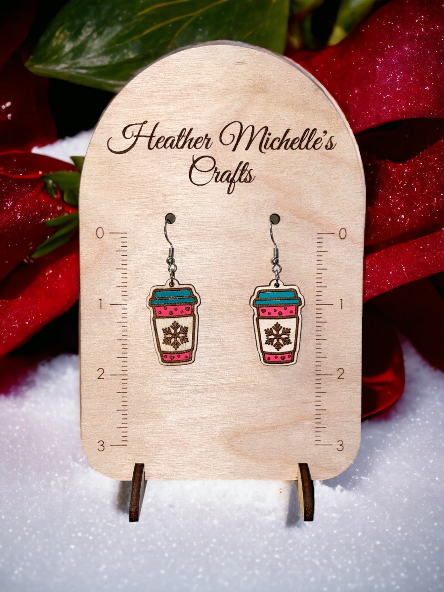 Earrings -Winter Coffee Dangle, Hot or Frozen