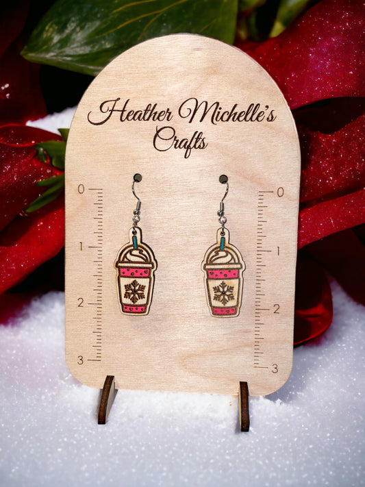 Earrings -Winter Coffee Dangle, Hot or Frozen