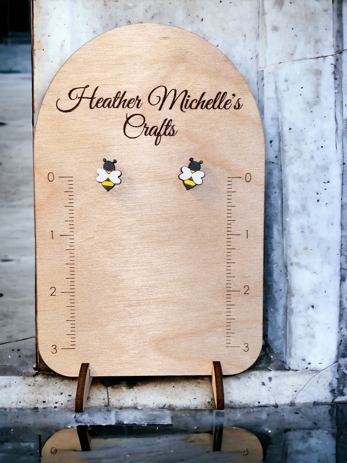 Stud Earrings - Summer Bees, hand painted