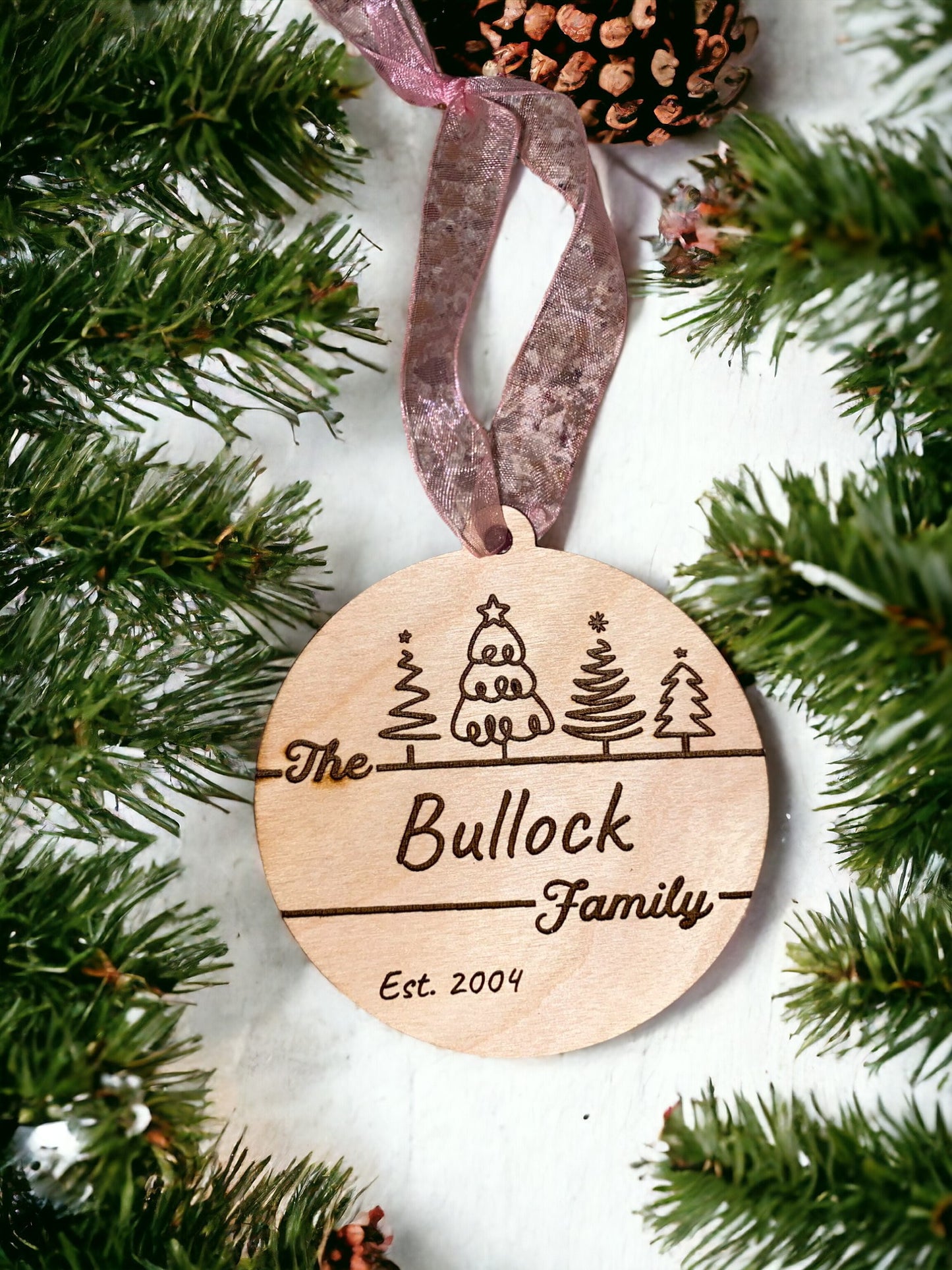 Ornament - Christmas Tree Doodle Family Name