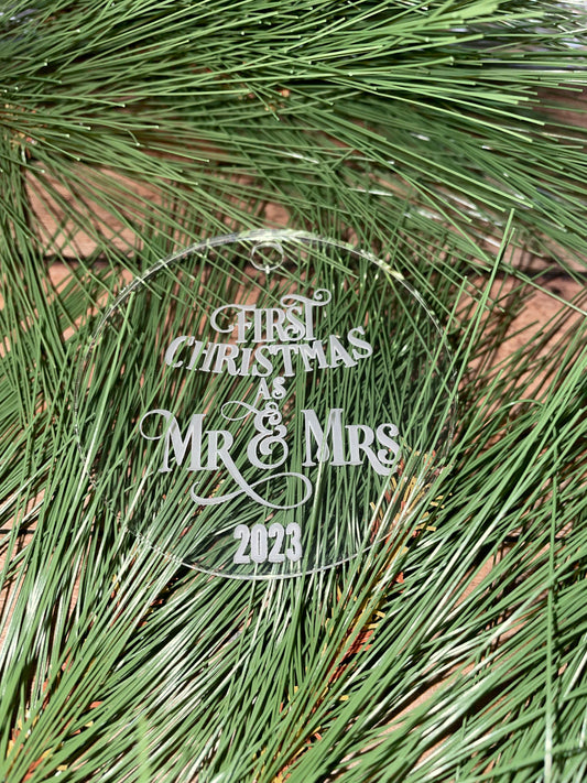 Ornament - Acrylic First Christmas as Mr & Mrs