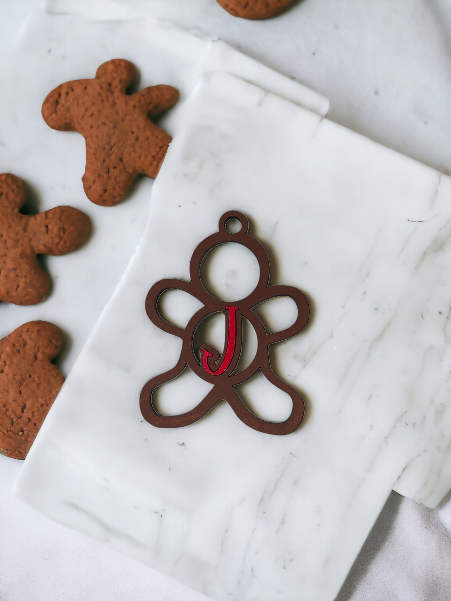 Ornament - Personalized Initial Gingerbread