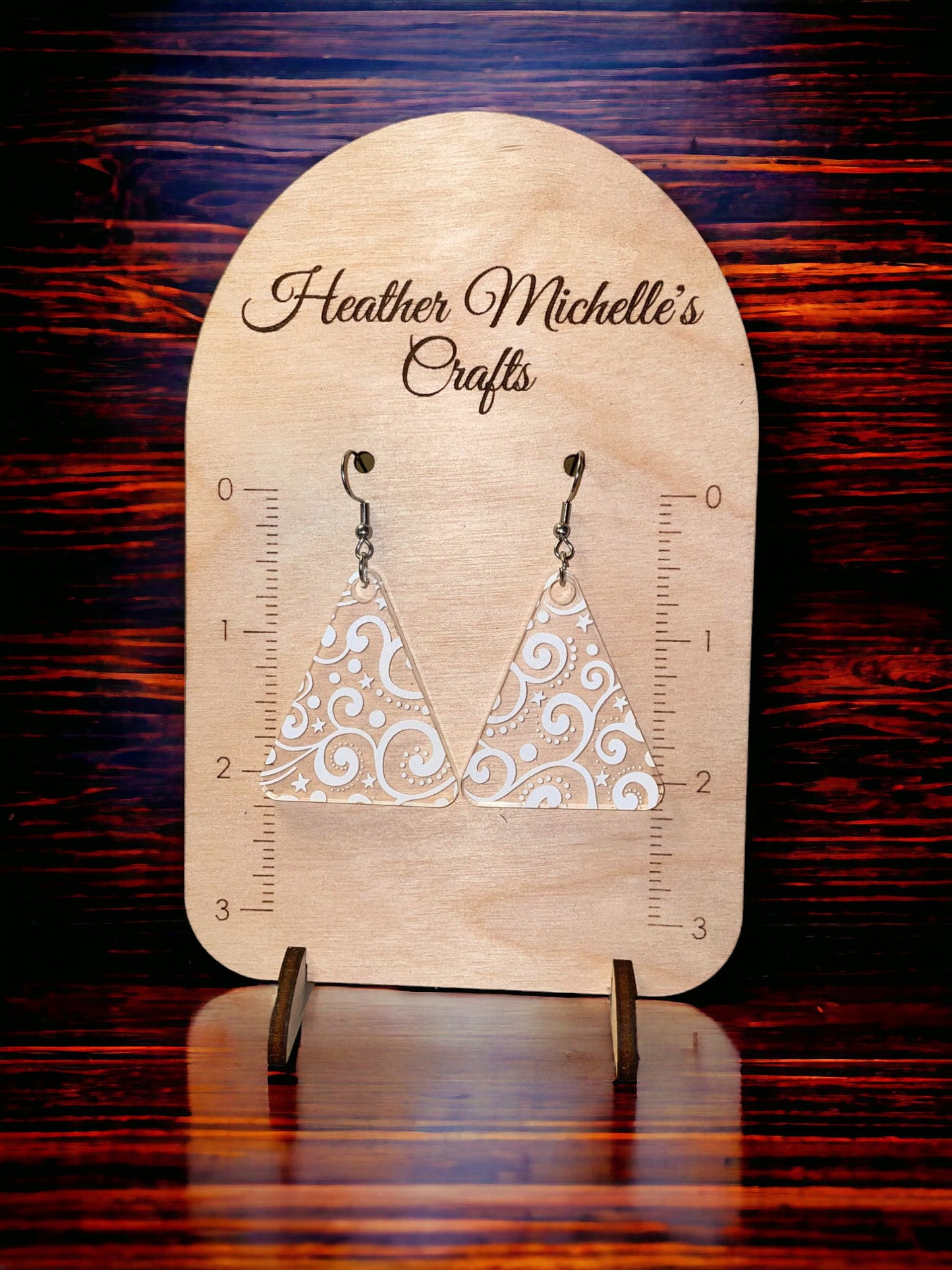 Earrings - Acrylic White Swirl Design, 4 styles available