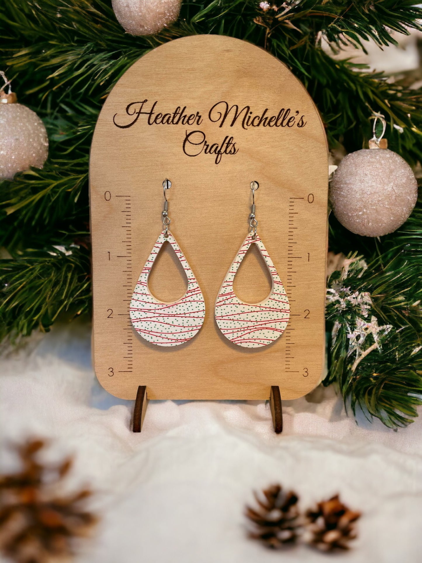 Earrings - Acrylic Christmas Snack Cakes Design, 5 styles available