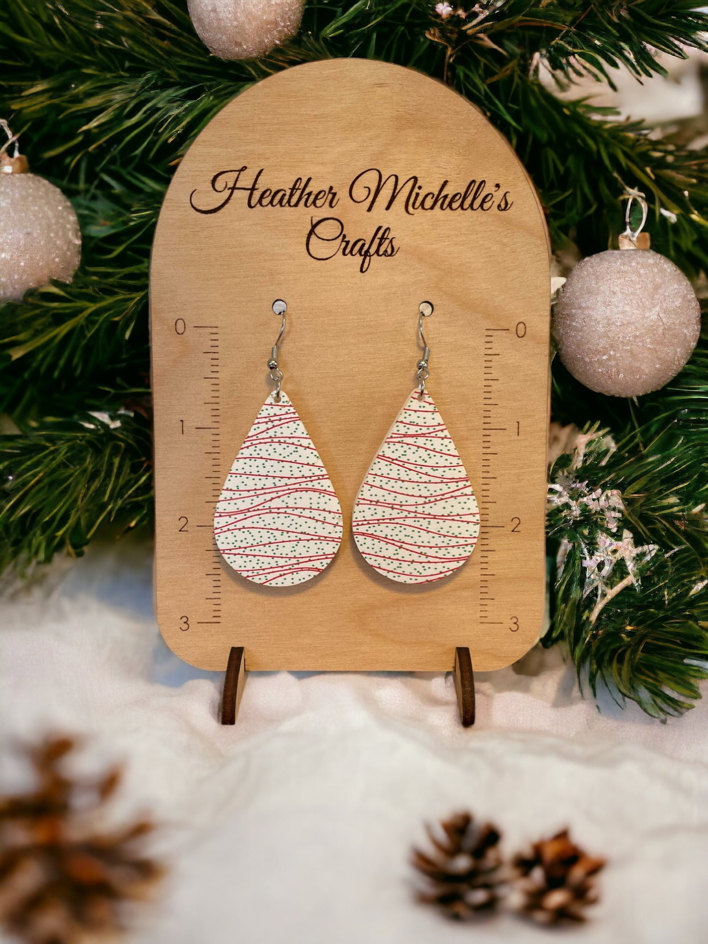 Earrings - Acrylic Christmas Snack Cakes Design, 5 styles available