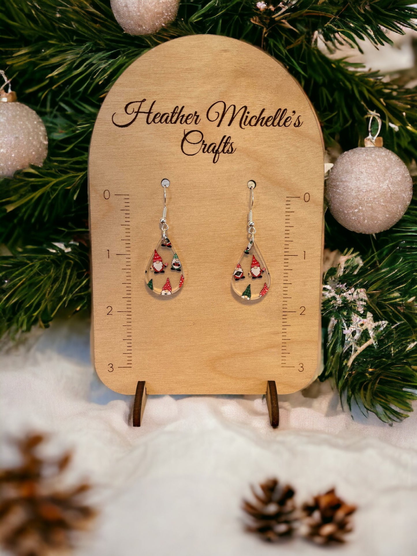 Earrings - Acrylic Christmas Gnomes Design, 5 styles available