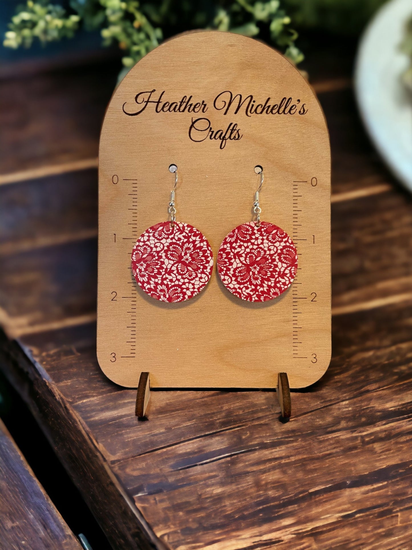 Earrings - Acrylic Red Lace, 6 styles available