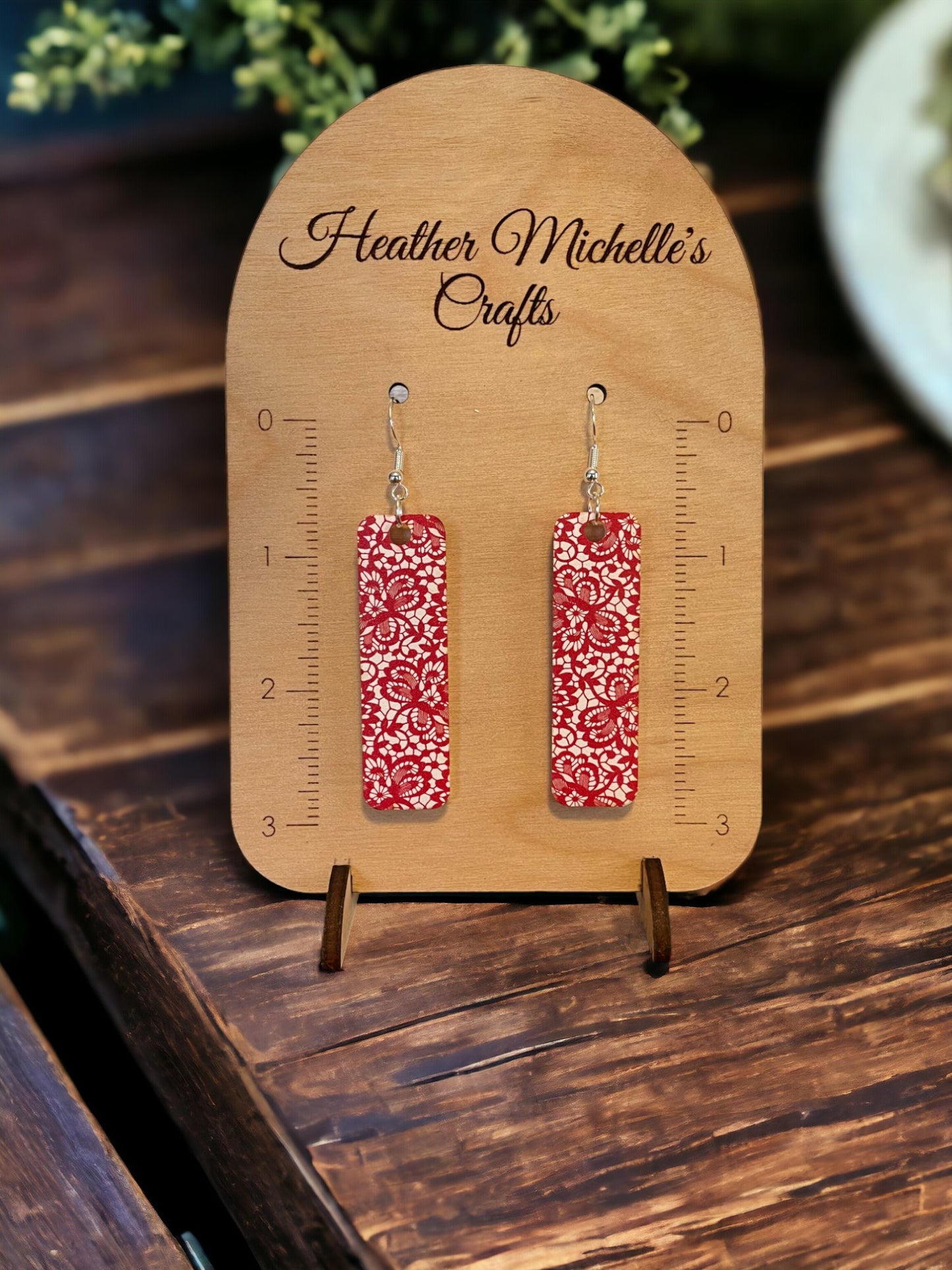 Earrings - Acrylic Red Lace, 6 styles available