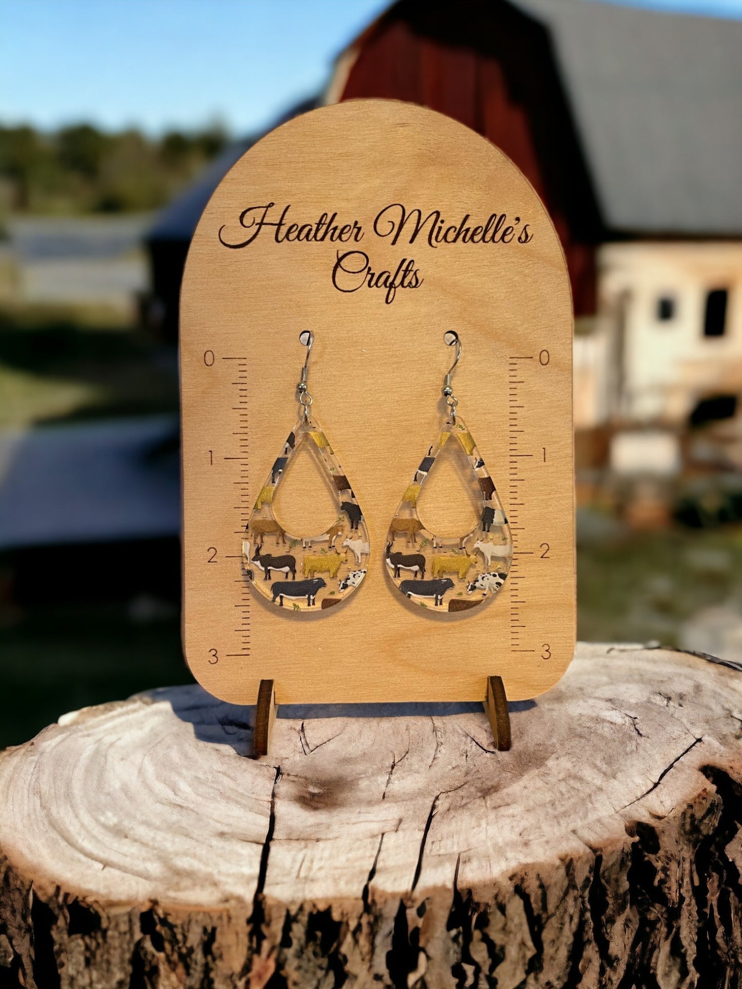 Earrings - Acrylic Cows and Bulls, 5 styles available