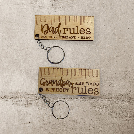 Dad/Grandpas Rules Keychains