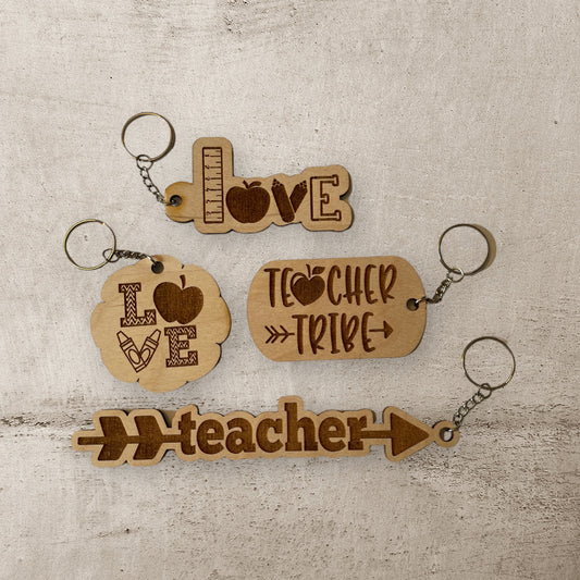 Teacher Keychains - Wooden