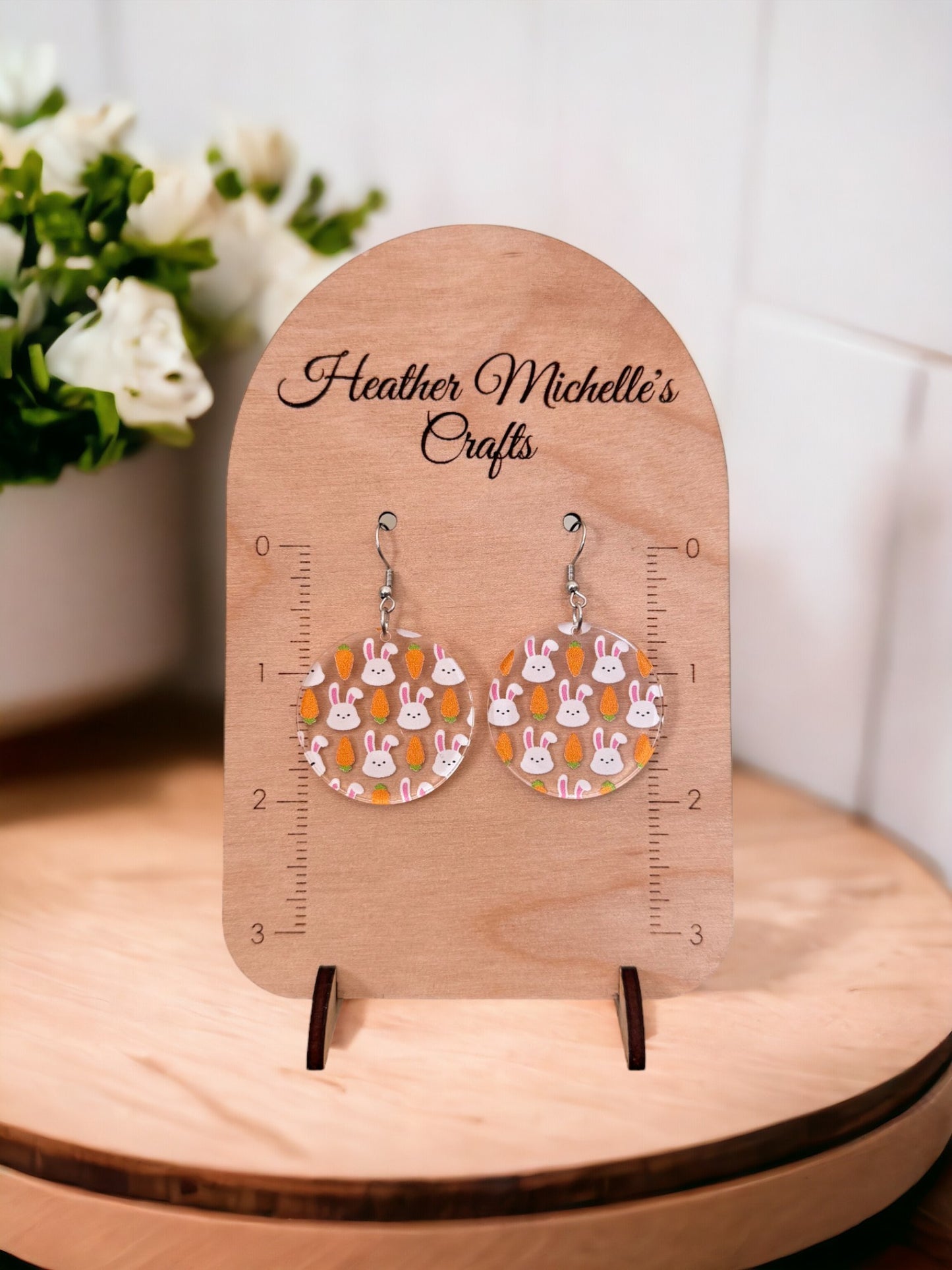 Earrings - Acrylic Easter Bunny and Carrots, 5 styles available