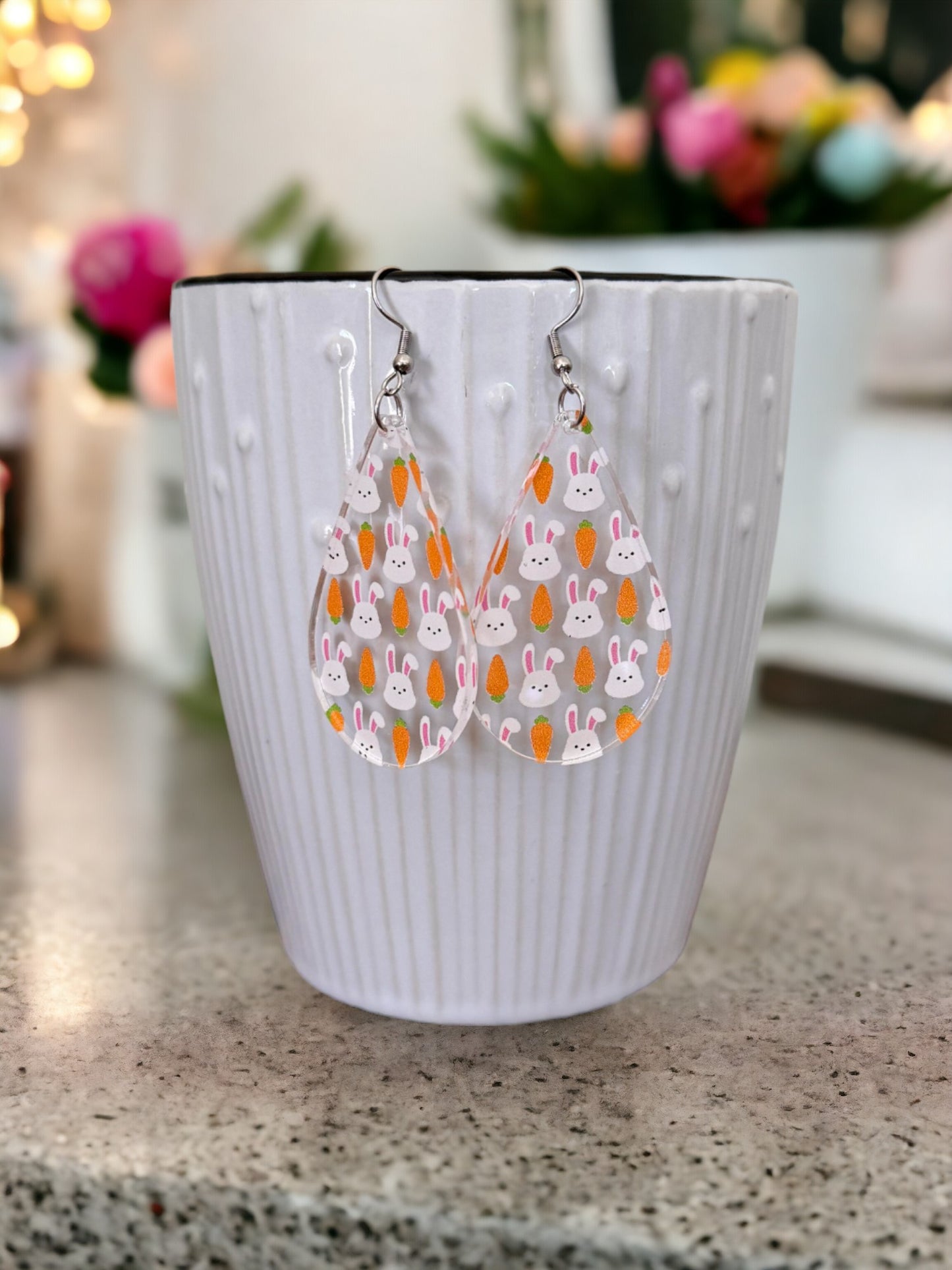 Earrings - Acrylic Easter Bunny and Carrots, 5 styles available