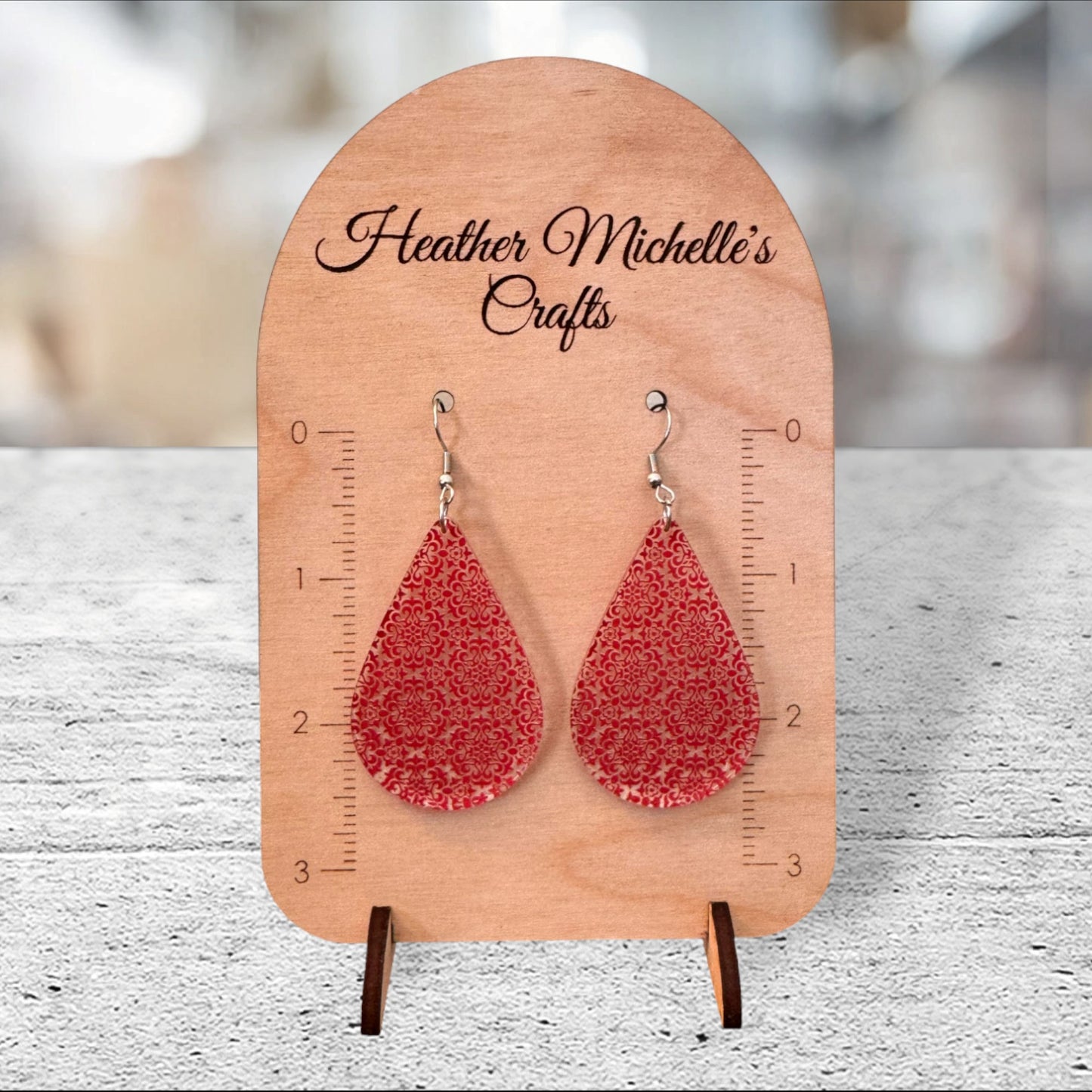 Earrings - Acrylic Red Victorian, 6 styles available