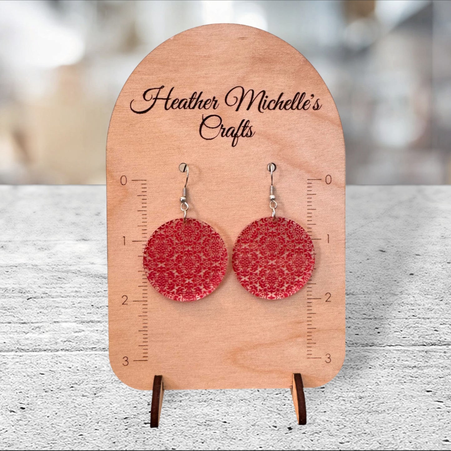 Earrings - Acrylic Red Victorian, 6 styles available