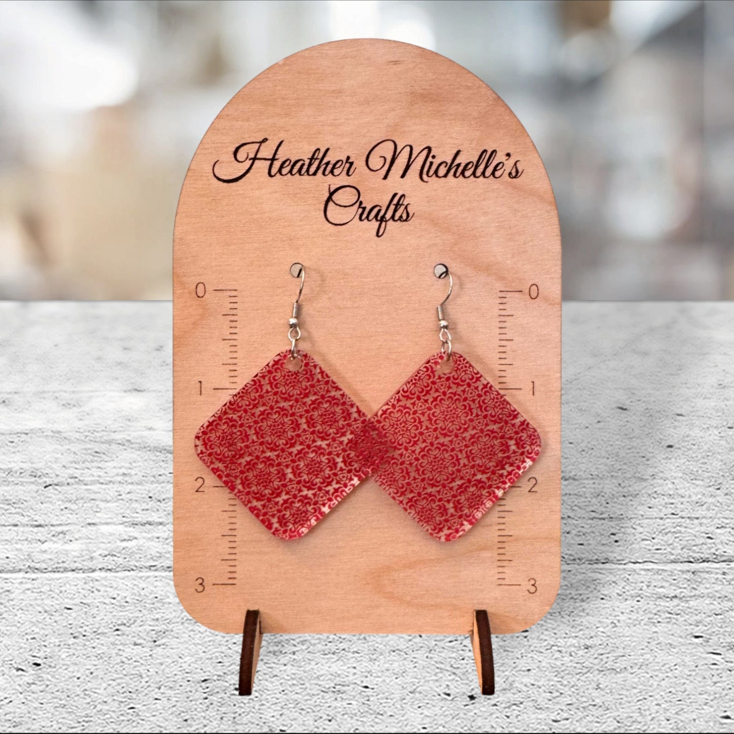 Earrings - Acrylic Red Victorian, 6 styles available