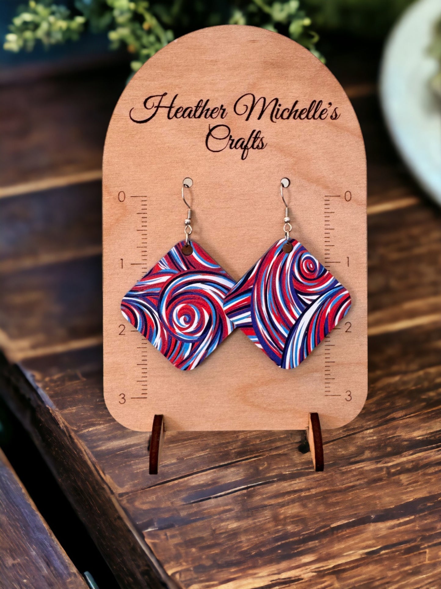 Earrings - Acrylic Patriotic Swirls, 6 styles available