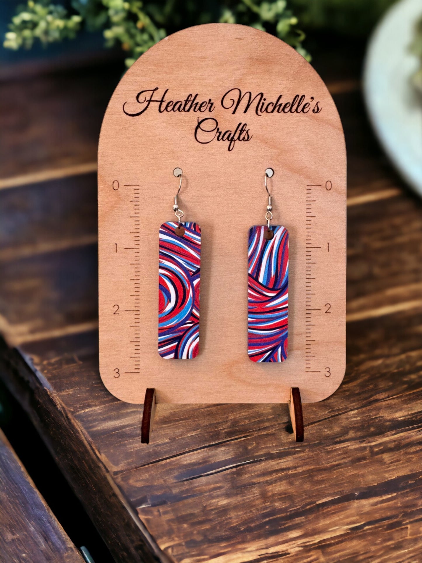 Earrings - Acrylic Patriotic Swirls, 6 styles available