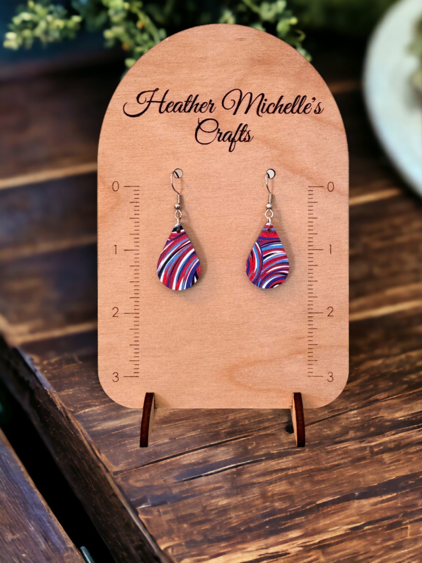 Earrings - Acrylic Patriotic Swirls, 6 styles available