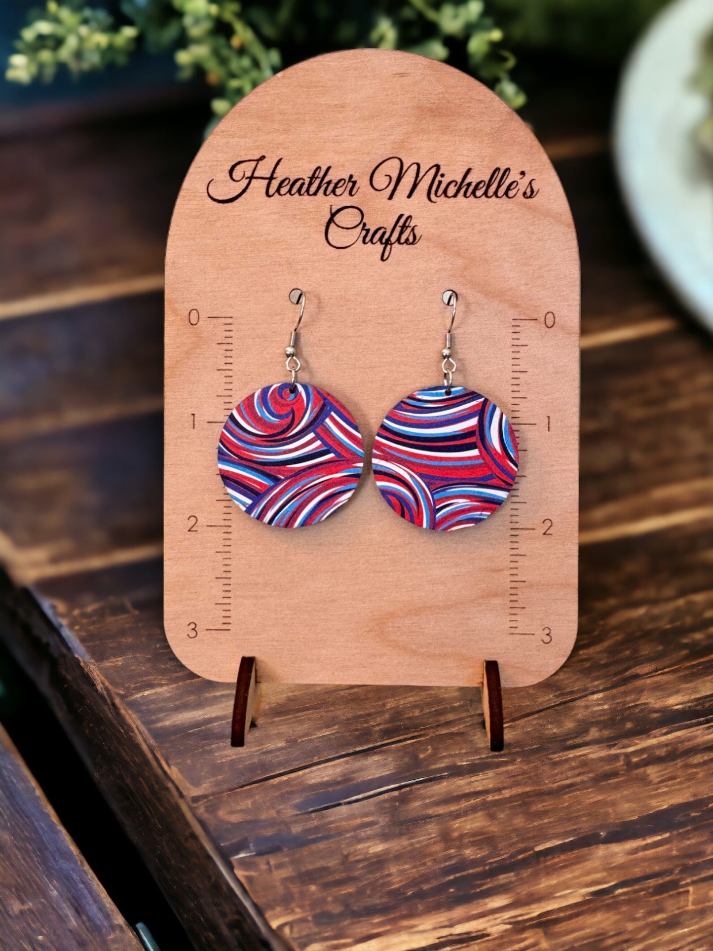 Earrings - Acrylic Patriotic Swirls, 6 styles available