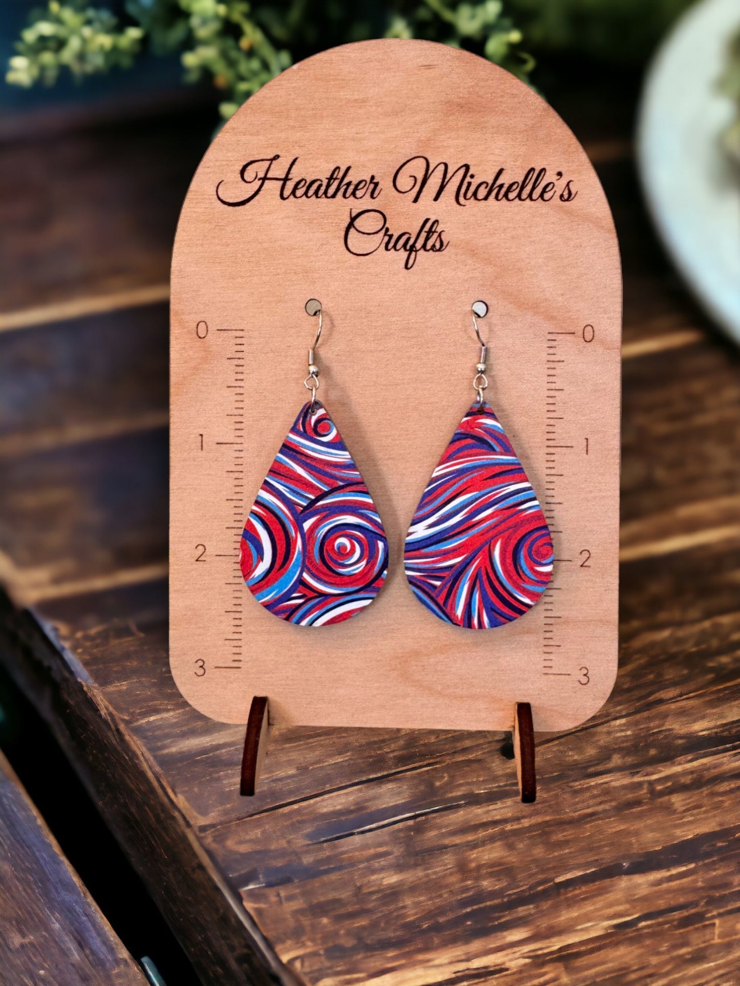 Earrings - Acrylic Patriotic Swirls, 6 styles available