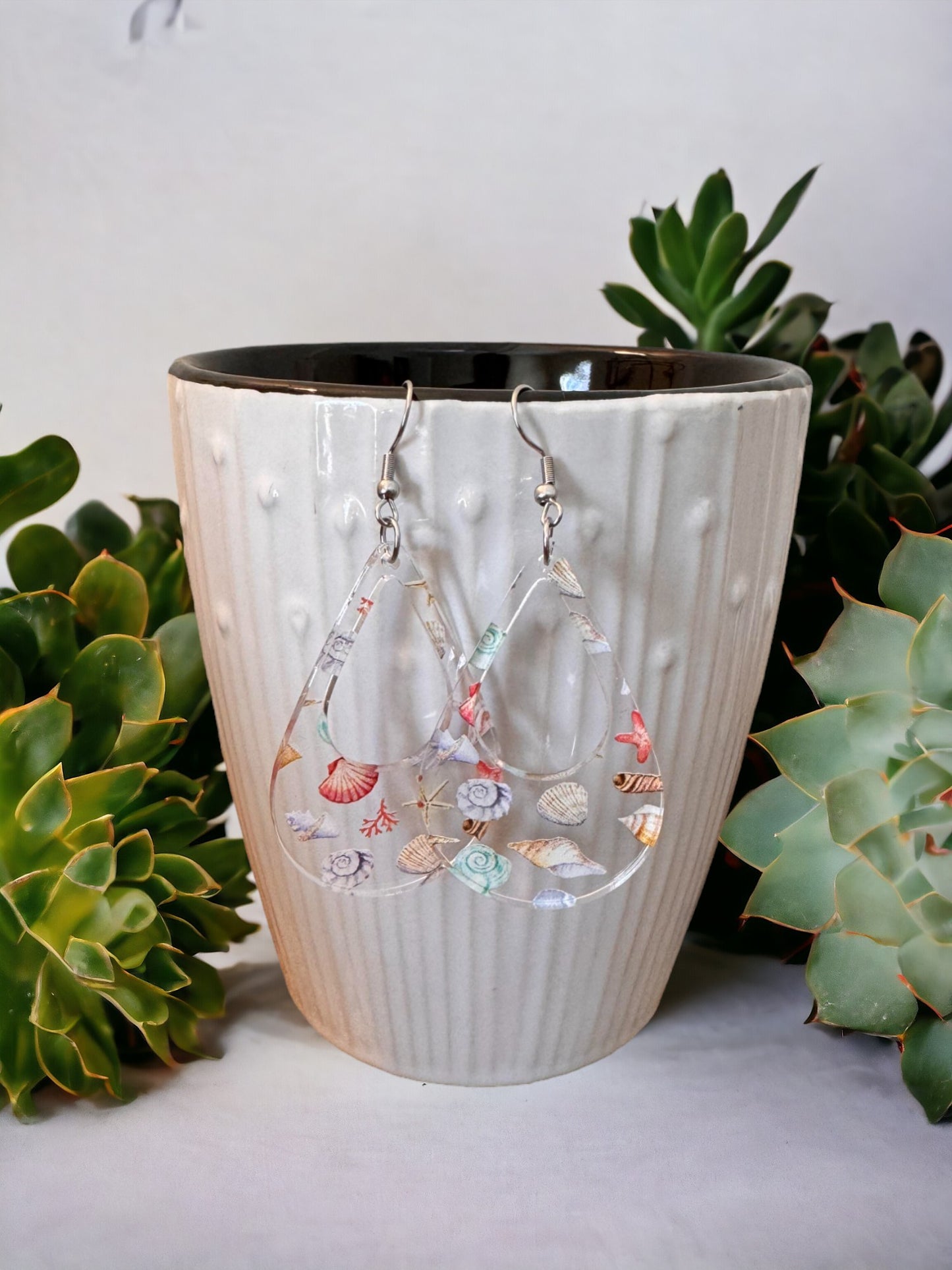 Earrings - Acrylic Seashells, 6 styles available