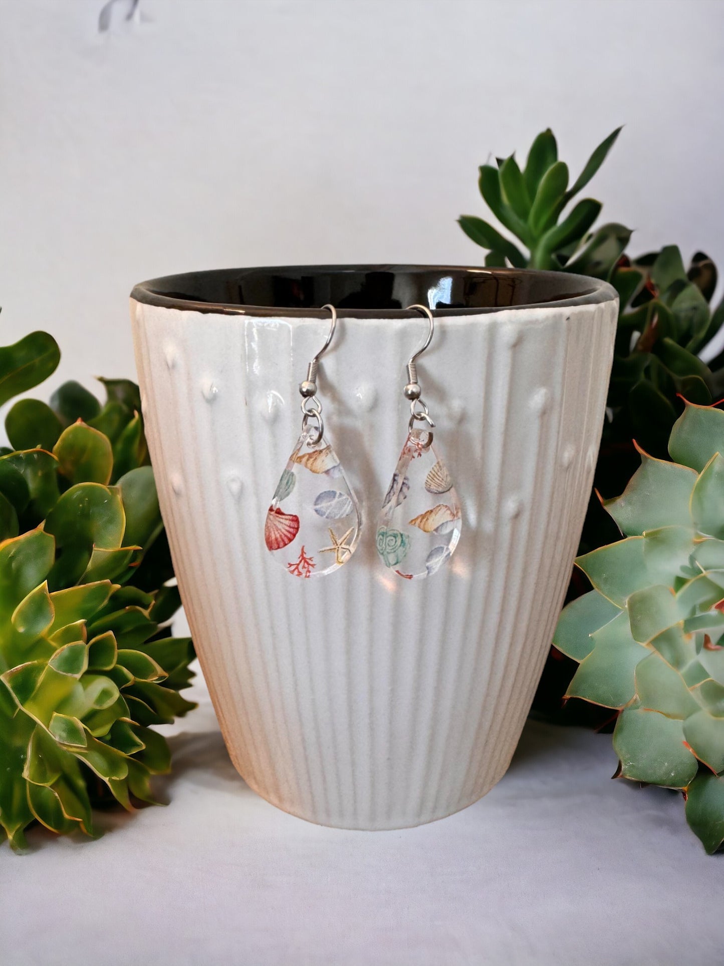 Earrings - Acrylic Seashells, 6 styles available