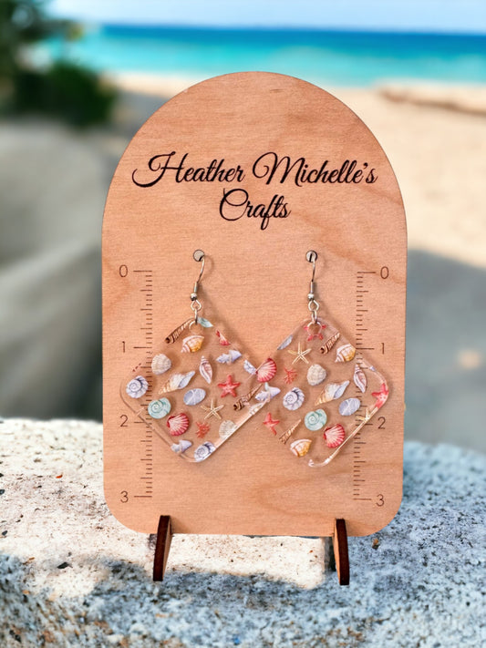 Earrings - Acrylic Seashells, 6 styles available