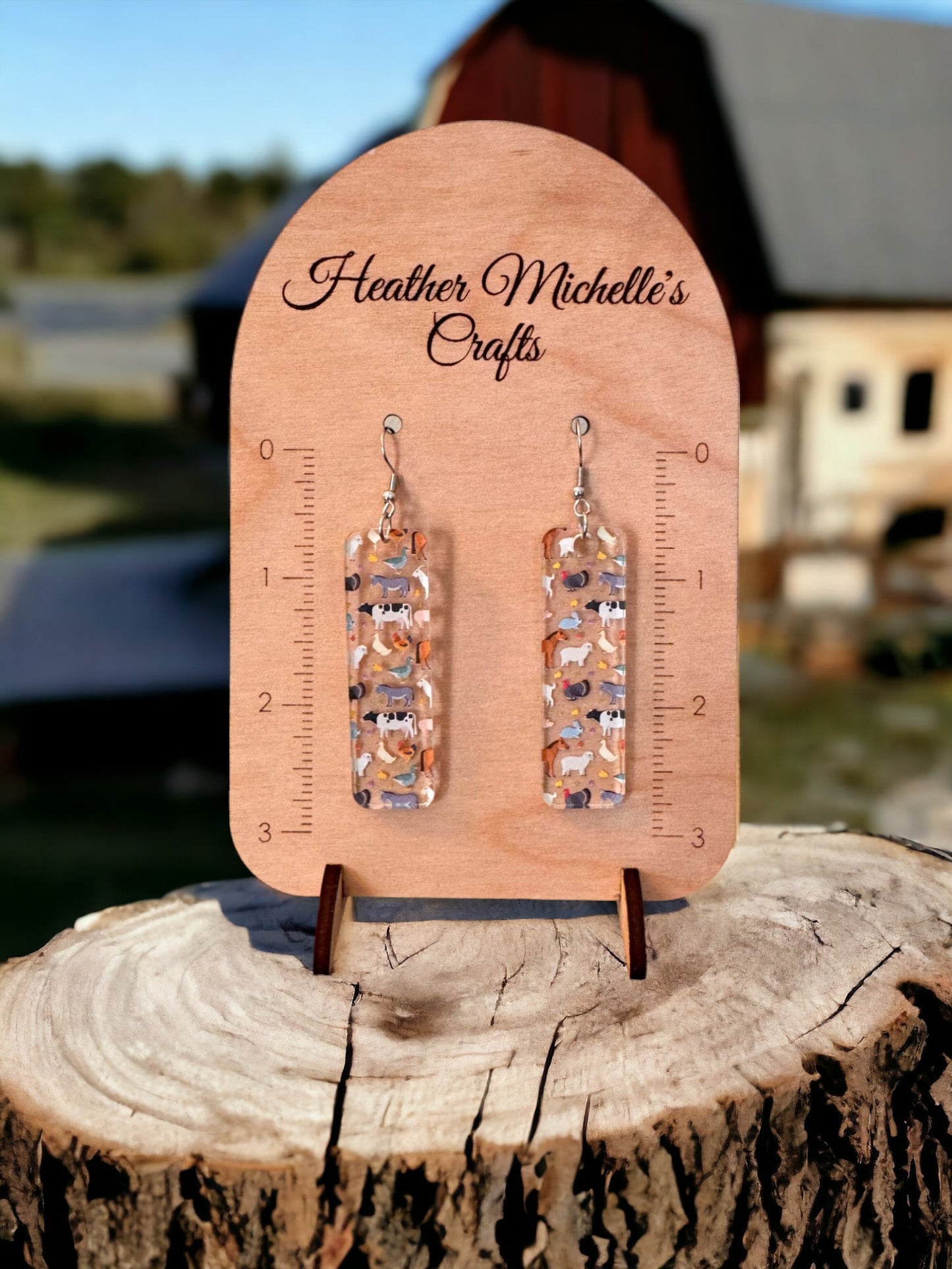 Earrings - Acrylic Farm Animals, 5 styles available