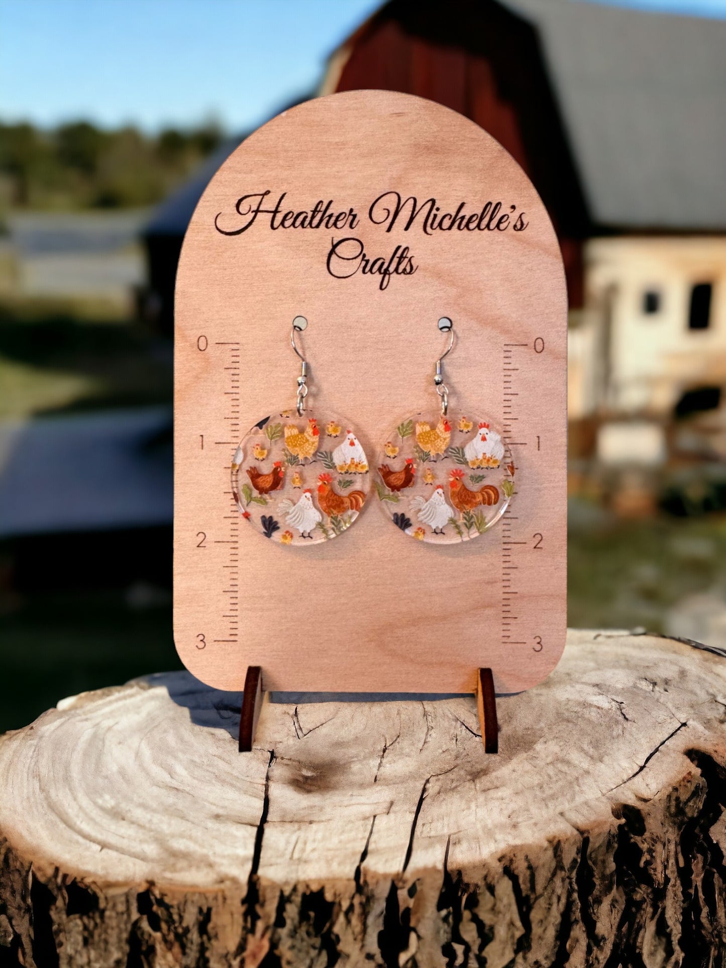 Earrings - Acrylic Chickens, 5 styles available