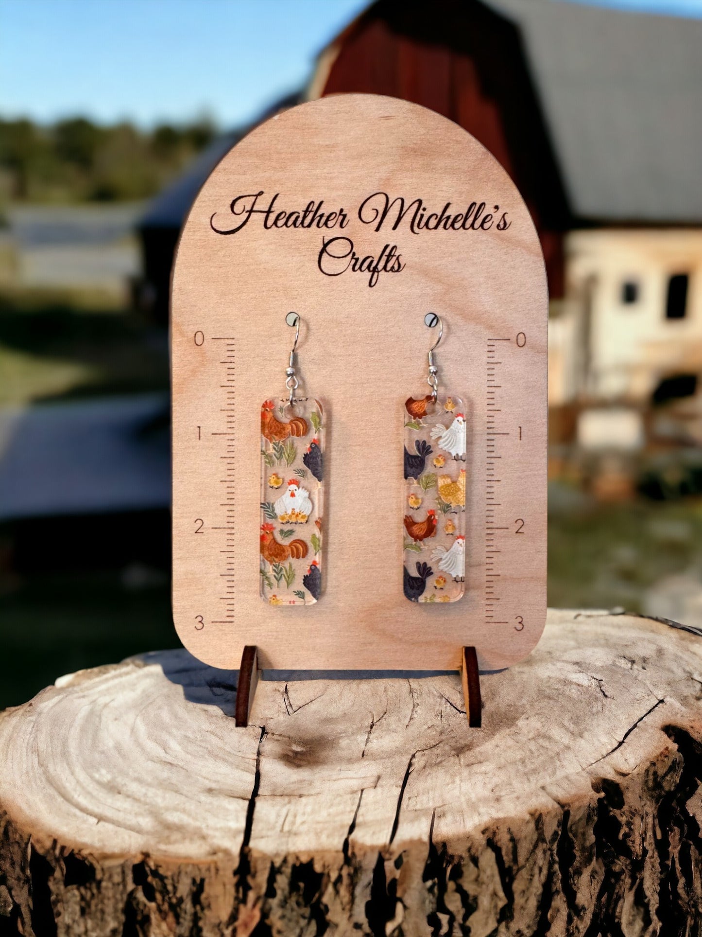 Earrings - Acrylic Chickens, 5 styles available