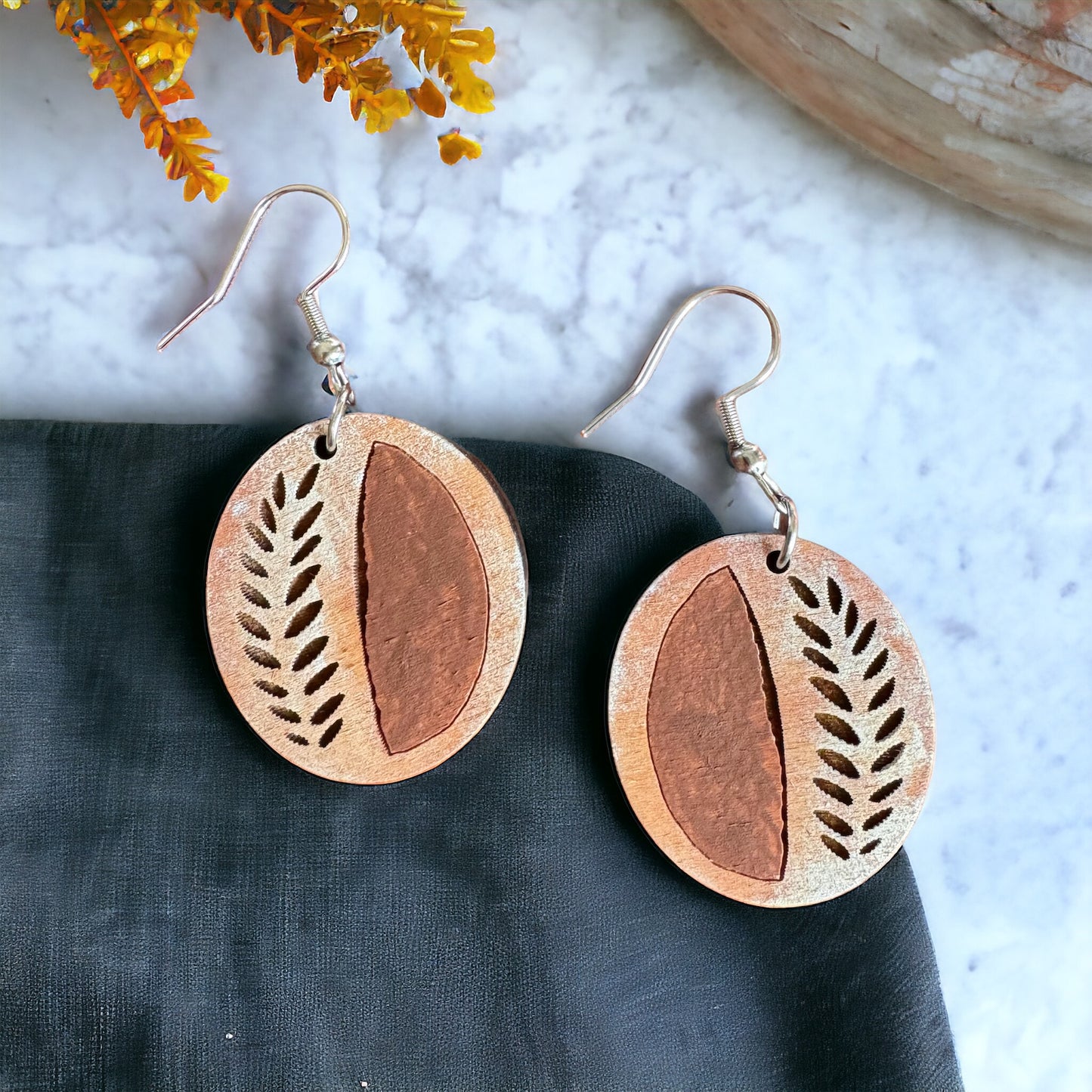 Earrings - Sourdough Bread, handpainted